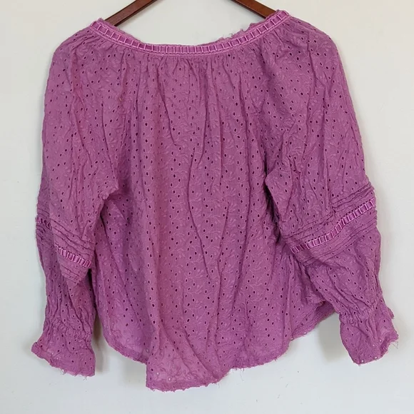 FREE People Darcy Eyelet Blouse Size XS - Picture 3 of 9